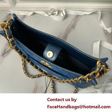 Chanel Washed Denim  &  Gold-Tone Metal Hobo Handbag AS4666 Blue 2025